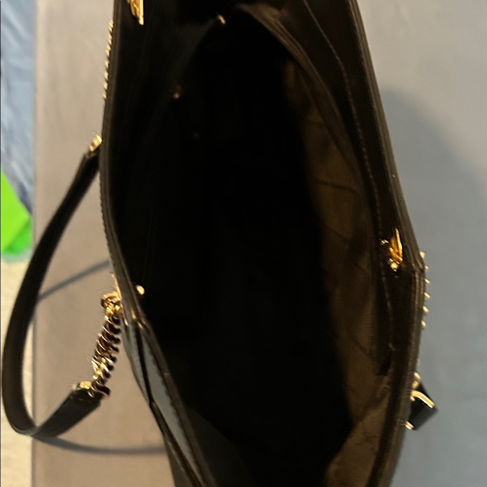 Michael Kors Black Tote with Gold Accents - Picture 6 of 8